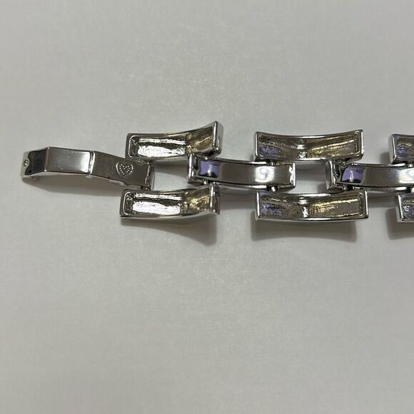 Stella and Dot Chunky Garbo Silver Link Geometric Bracelet - Picture 10 of 11